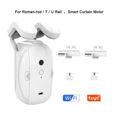 Tuya Curtain Motor For Roman T U Track WIFI Tuya Automatic Open Smart Electric Curtain Robot APP Voice Control Alexa Google Home